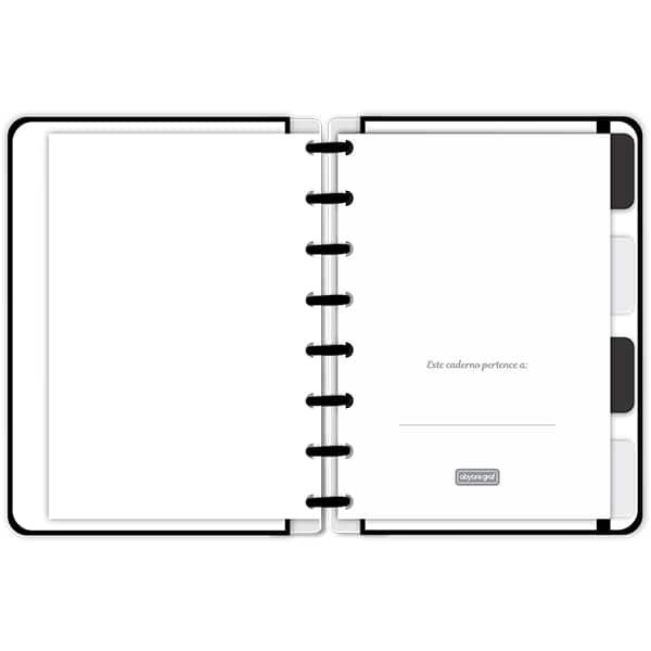 Caderno de disco Capa dura, 80 folhas G, 155x215mm, Preto, 4537, Abyara - PT 1 UN