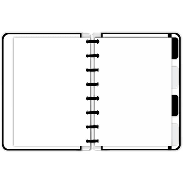 Caderno de disco Capa dura, 80 folhas G, 155x215mm, Preto, 4537, Abyara - PT 1 UN