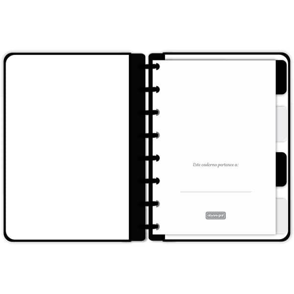 Caderno de disco P, 80 folhas 155 x 215mm, Leão, Preto, 5350, Abyara - PT 1 UN Caderno de disco P, 80 folhas 155 x 215mm, Leão, Preto, 5350, Abyara - PT 1 UN