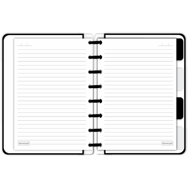 Caderno de disco P, 80 folhas 155 x 215mm, Curvas, Preto, 5473, Abyara - PT 1 UN