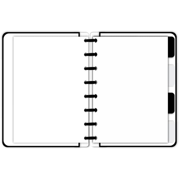 Caderno de disco P, 80 folhas 155 x 215mm, Curvas, Preto, 5473, Abyara - PT 1 UN