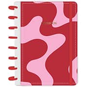 Caderno de disco P, 80 folhas 155 x 215mm, Curvas, Vermelho, 5510, Abyara - PT 1 UN
