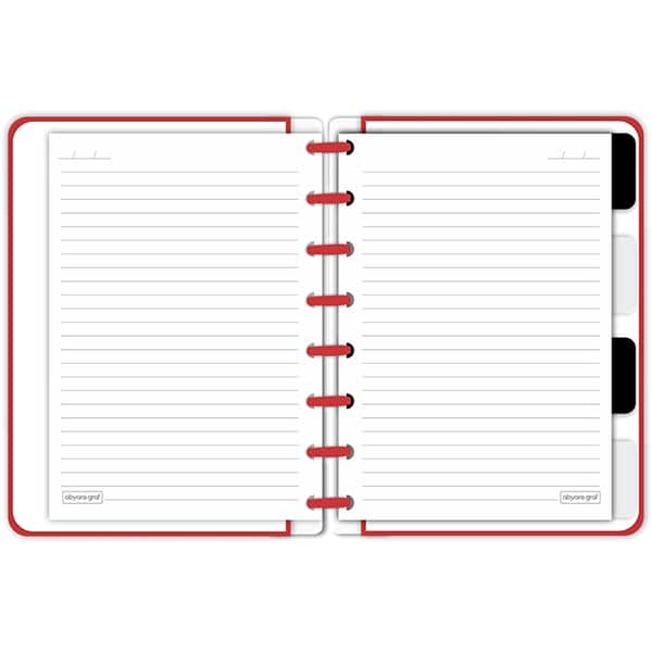 Caderno de disco P, 80 folhas 155 x 215mm, Curvas, Vermelho, 5510, Abyara - PT 1 UN