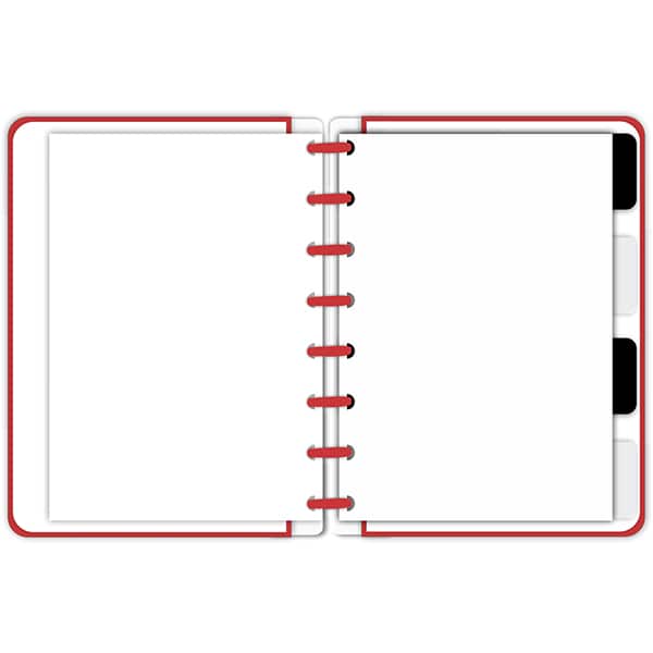 Caderno de disco P, 80 folhas 155 x 215mm, Curvas, Vermelho, 5510, Abyara - PT 1 UN
