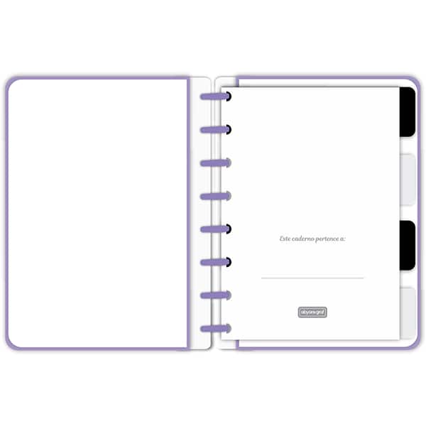 Caderno de disco P, 80 folhas 155 x 215mm, Curvas, Lilás, 5534, Abyara - PT 1 UN Caderno de disco P, 80 folhas 155 x 215mm, Curvas, Lilás, 5534, Abyara - PT 1 UN