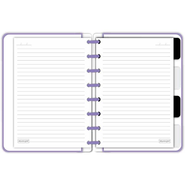 Caderno de disco P, 80 folhas 155 x 215mm, Curvas, Lilás, 5534, Abyara - PT 1 UN Caderno de disco P, 80 folhas 155 x 215mm, Curvas, Lilás, 5534, Abyara - PT 1 UN