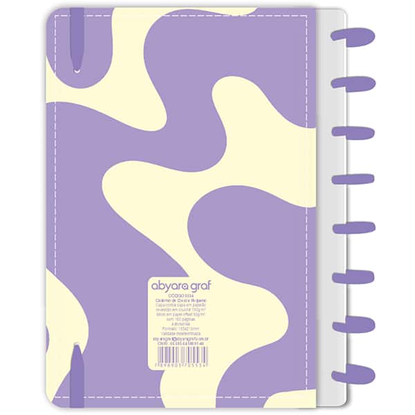 Caderno de disco P, 80 folhas 155 x 215mm, Curvas, Lilás, 5534, Abyara - PT 1 UN Caderno de disco P, 80 folhas 155 x 215mm, Curvas, Lilás, 5534, Abyara - PT 1 UN