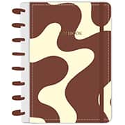 Caderno de disco P, 80 folhas 155 x 215mm, Curvas, Marrom, 5497, Abyara - PT 1 UN