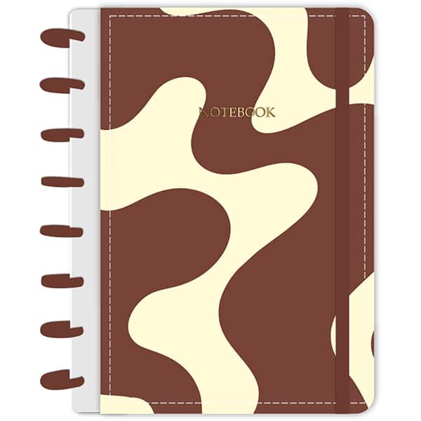 Caderno de disco P, 80 folhas 155 x 215mm, Curvas, Marrom, 5497, Abyara - PT 1 UN Caderno de disco P, 80 folhas 155 x 215mm, Curvas, Marrom, 5497, Abyara - PT 1 UN
