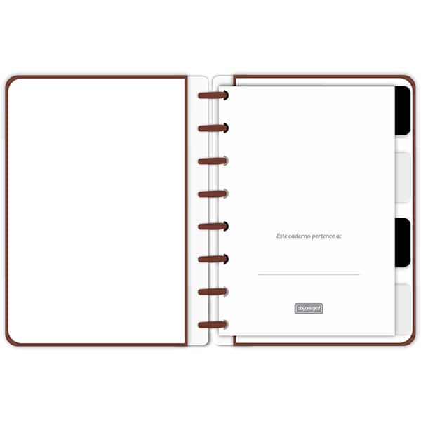 Caderno de disco P, 80 folhas 155 x 215mm, Curvas, Marrom, 5497, Abyara - PT 1 UN Caderno de disco P, 80 folhas 155 x 215mm, Curvas, Marrom, 5497, Abyara - PT 1 UN