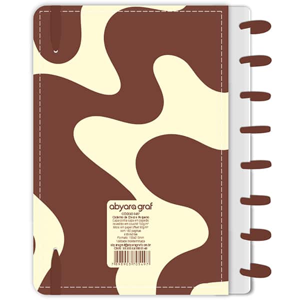 Caderno de disco P, 80 folhas 155 x 215mm, Curvas, Marrom, 5497, Abyara - PT 1 UN Caderno de disco P, 80 folhas 155 x 215mm, Curvas, Marrom, 5497, Abyara - PT 1 UN