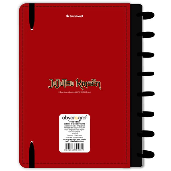 Caderno de disco P, 80 folhas 155 x 215mm, Jujutsu Kaisen, 5152, Abyara - PT 1 UN