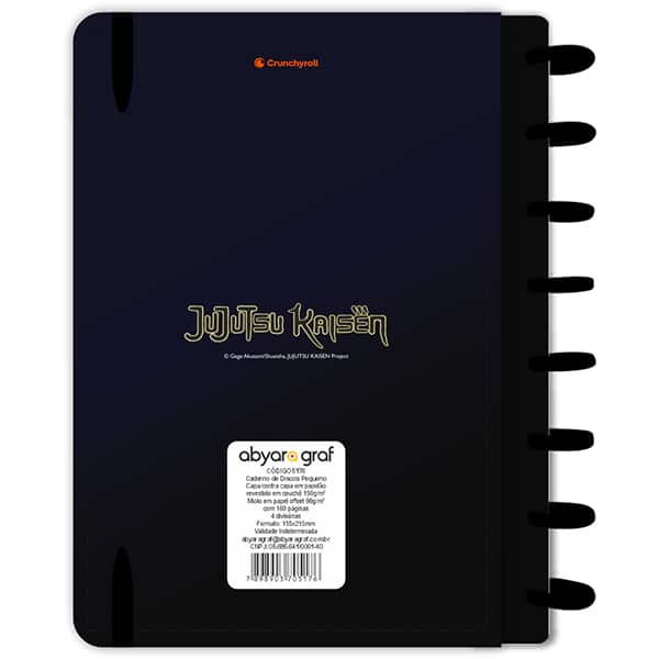 Caderno de disco P, 80 folhas 155 x 215mm, Jujutsu Kaisen, 5176, Abyara - PT 1 UN Caderno de disco P, 80 folhas 155 x 215mm, Jujutsu Kaisen, 5176, Abyara - PT 1 UN
