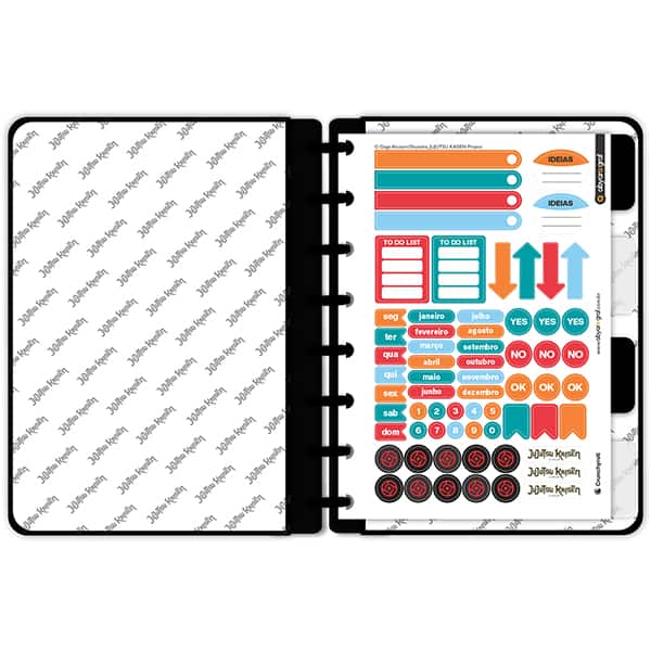 Caderno de disco P, 80 folhas 155 x 215mm, Jujutsu Kaisen, Sukuna, 5008, Abyara - PT 1 UN Caderno de disco P, 80 folhas 155 x 215mm, Jujutsu Kaisen, Sukuna, 5008, Abyara - PT 1 UN