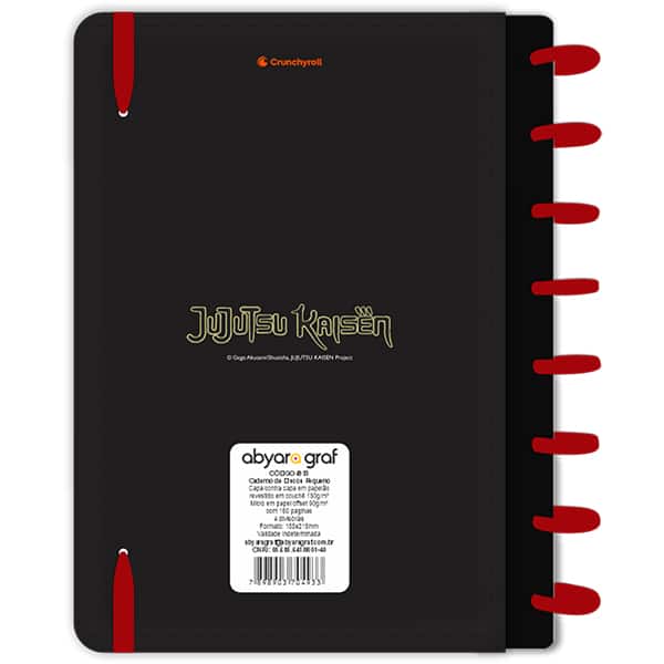 Caderno de disco P, 80 folhas 155 x 215mm, Jujutsu Kaisen, Sukuna, 4933, Abyara - PT 1 UN