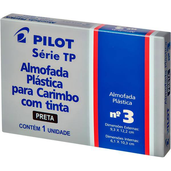 Almofada carimbo N.3 9x12,5cm preta 1470010CX0 Pilot CX 1 UN