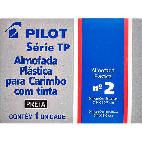 Almofada para carimbo com tinta N.2, Preta, Série TP, 1470009CX0, Pilot - CX 1 UN Almofada para carimbo com tinta N.2, Preta, Série TP, 1470009CX0, Pilot - CX 1 UN