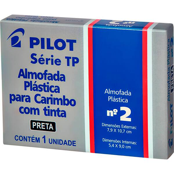Almofada para carimbo com tinta N.2, Preta, Série TP, 1470009CX0, Pilot - CX 1 UN Almofada para carimbo com tinta N.2, Preta, Série TP, 1470009CX0, Pilot - CX 1 UN