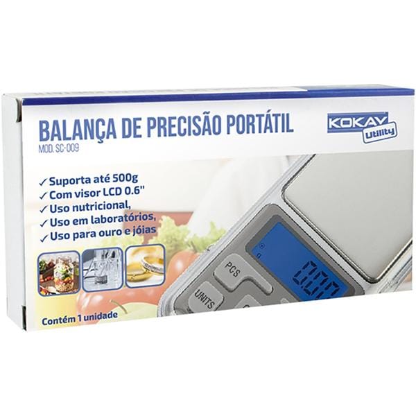 Balança de precisão portátil 500g x 0,1g 056-0009 Kokay CX 1 UN