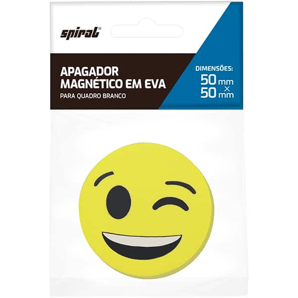 Apagador magnético para quadro branco em EVA, Emoticon, Spiral - PT 1 UN