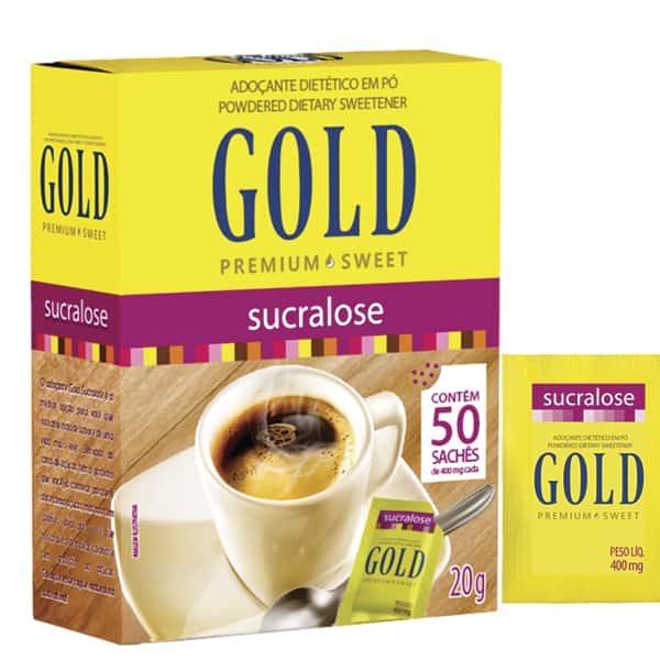 Adoçante sucralose sachê 400mg, 12173, Gold - CX 1 UN