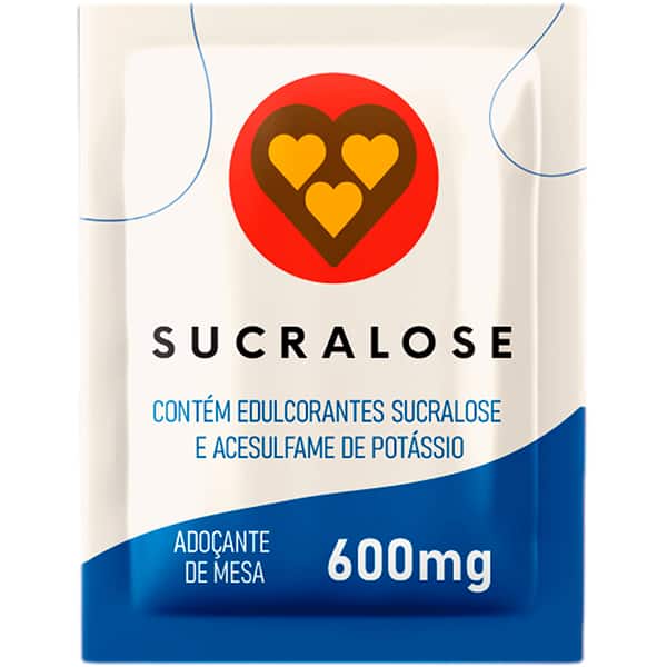 Adoçante sucralose sachê 600mg, 3 Corações - CX 408 UN