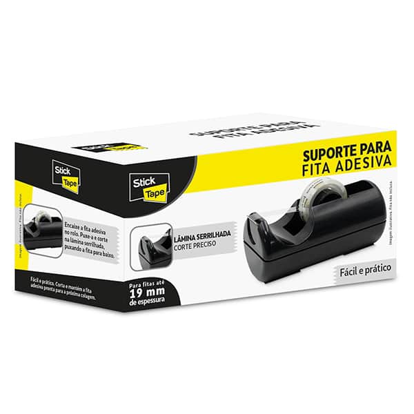 Suporte para Fita Adesiva Pequeno, Preto, t20001, Stick Tape - PT 1 UN