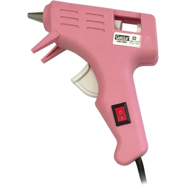 Pistola para cola quente fina 10w rosa 4009 Make+ PT 1 UN