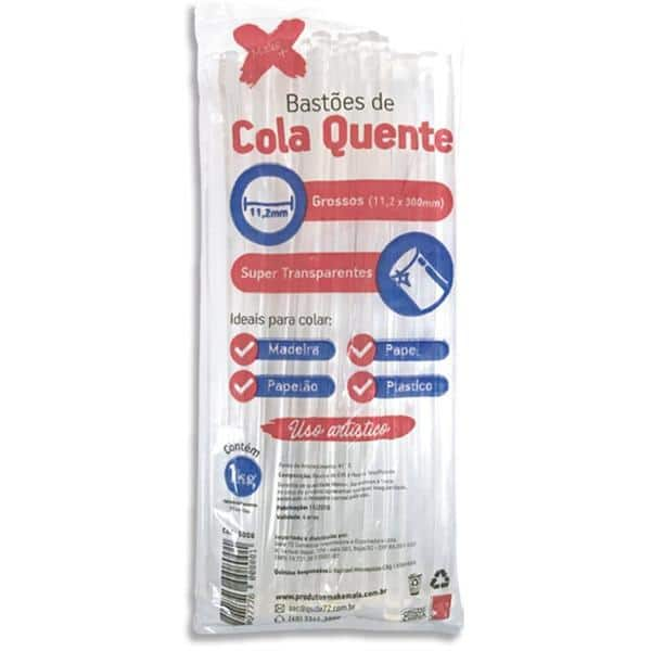 Refil de cola quente grossa, 1kg, super transparente, 6008, Make+ - PT 1 UN