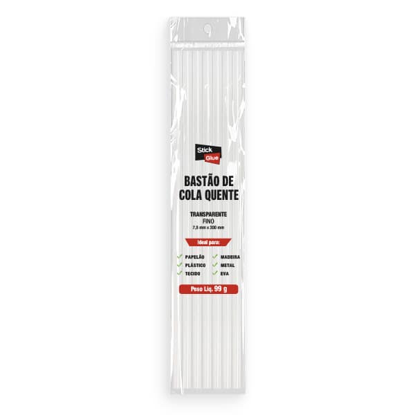 Refil de cola quente fina, 7,5 x 300mm, 99g, Stick Glue - PT 1 UN