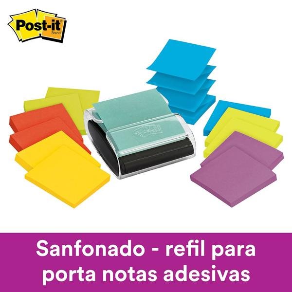 Suporte Porta Notas Adesivas Post-it + 4 Blocos 76 mm x 76 mm, 3M - PT 4 UN
