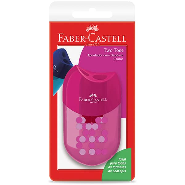 Apontador Duplo com depósito Two Tone, Sortido, Faber-Castell - BT 1 UN