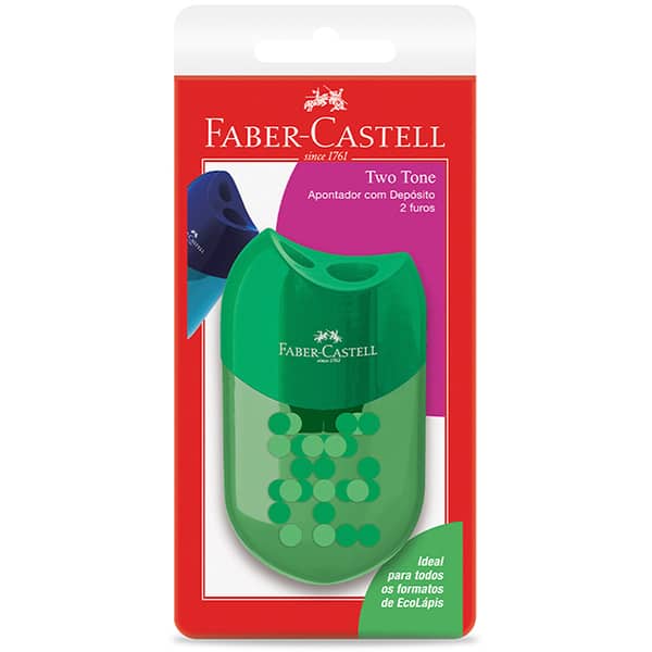 Apontador Duplo com depósito Two Tone, Sortido, Faber-Castell - BT 1 UN