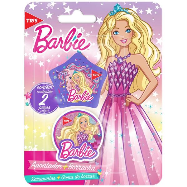 Apontador com Deposito e Borracha Barbie Mattel, Tris - BT 2 UN