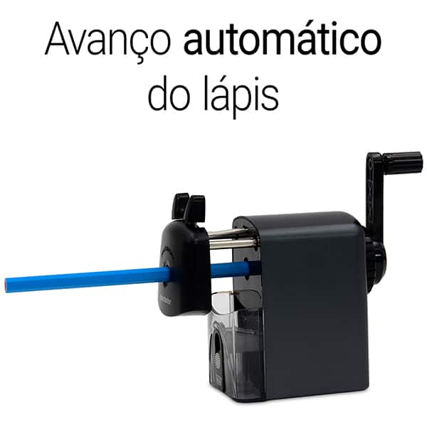 Apontador manual de mesa, Preto, H-100 Easy Office - CX 1 UN