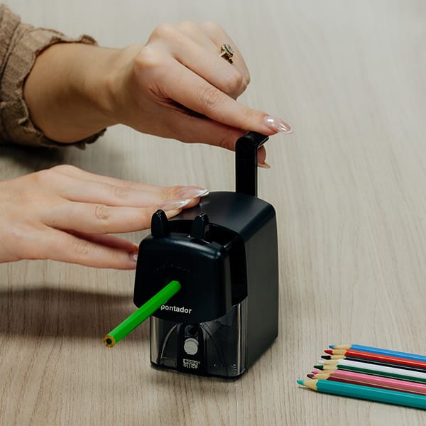 Apontador manual de mesa, Preto, H-100 Easy Office - CX 1 UN