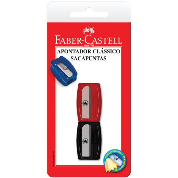 Apontador Clássico, Cores Sortidas, Faber-Castell - BT 2 UN Apontador Clássico, Cores Sortidas, Faber-Castell - BT 2 UN