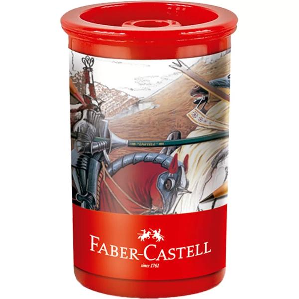 Apontador com Depósito Tubo Plástico, Cores Sortidas, Faber-Castell - 1 UN Apontador com Depósito Tubo Plástico, Cores Sortidas, Faber-Castell - 1 UN