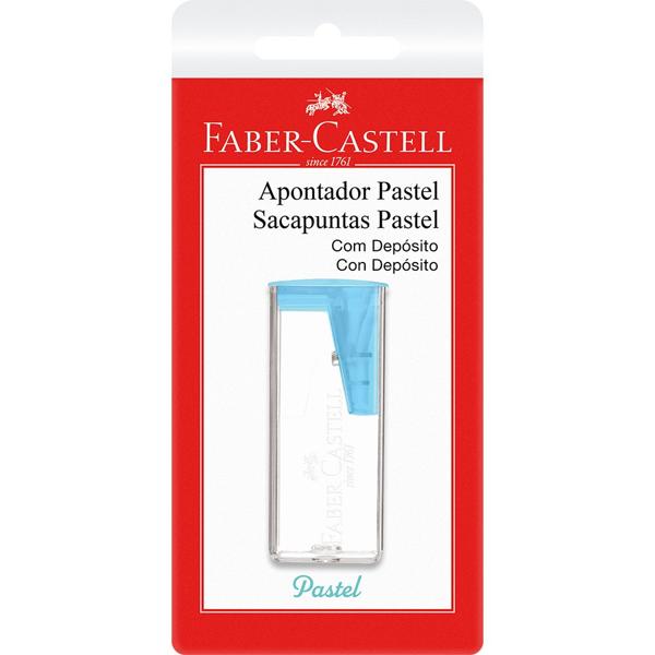 Apontador com Depósito Tons Pastel, Cores Sortidas, Faber-Castell - BT 1 UN Apontador com Depósito Tons Pastel, Cores Sortidas, Faber-Castell - BT 1 UN