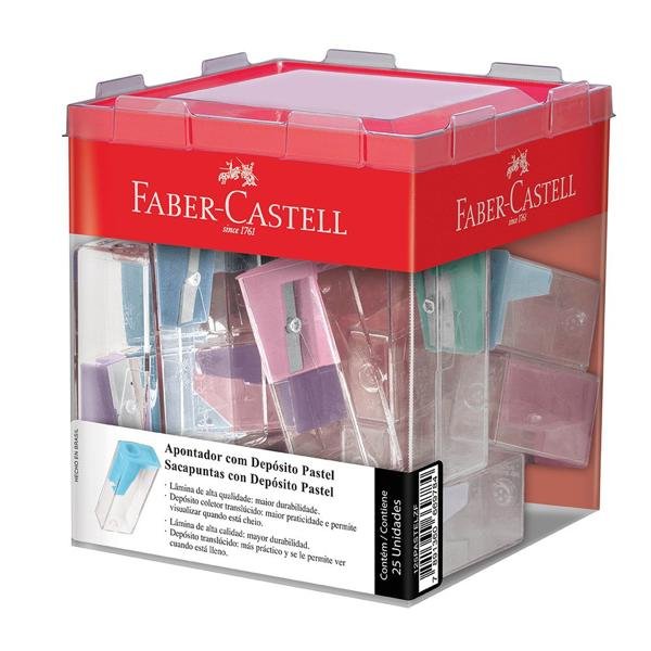 Apontador com Depósito Tom Pastel, Faber-Castell - CX 25 UN