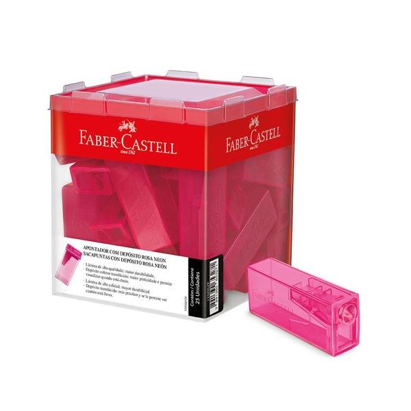 Apontador com Depósito Rosa, Faber-Castell - CX 25 UN