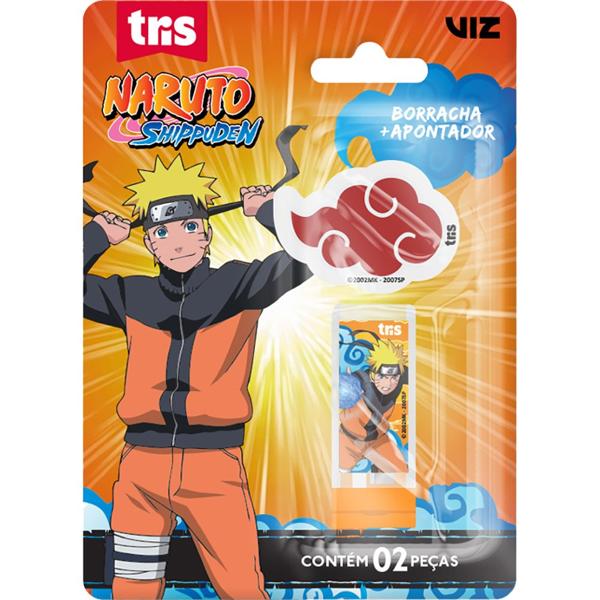 Apontador com Deposito e Borracha Naruto, Tris - BT 2 UN