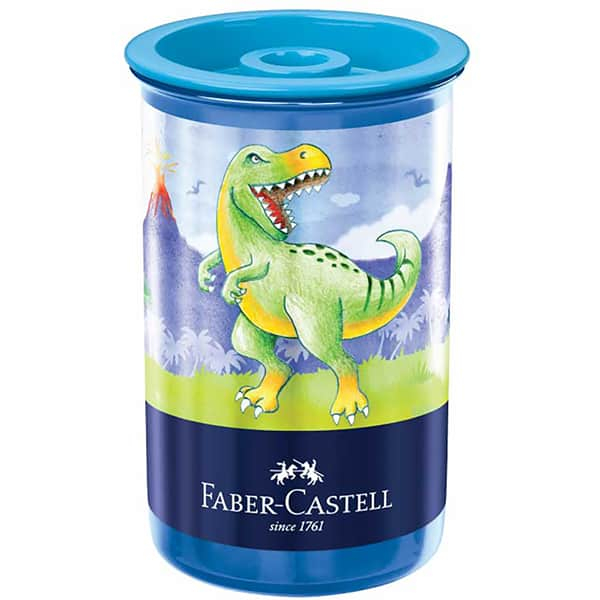 Apontador com depósito, Dinossauros, Faber-Castell - DP 12 UN