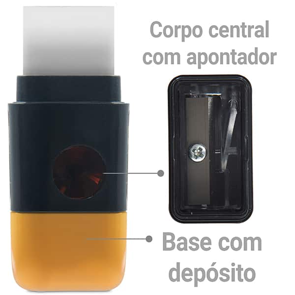 Apontador com depósito e borracha, Garfield, Spiral - BT 1 UN