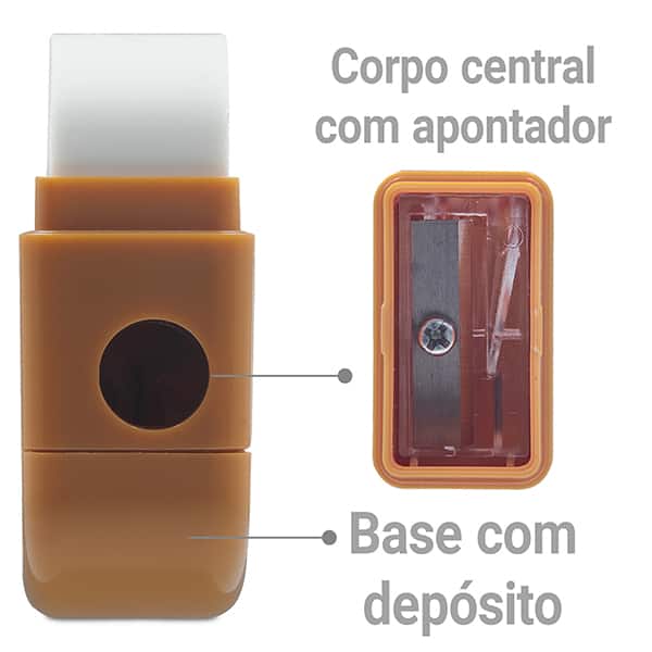 Apontador com depósito e borracha, Bob Esponja, Spiral - BT 1 UN