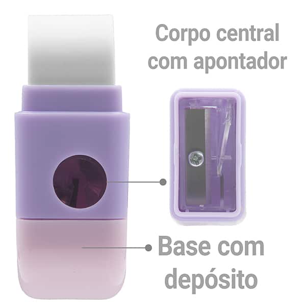 Apontador com depósito e borracha, Disney Angel, Oval - BT 1 UN