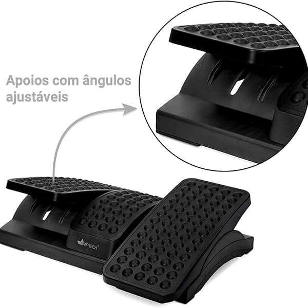 Apoio ergonômico para pés com ajuste de inclinação, Preto, F6062, App-tech CX 1 UN