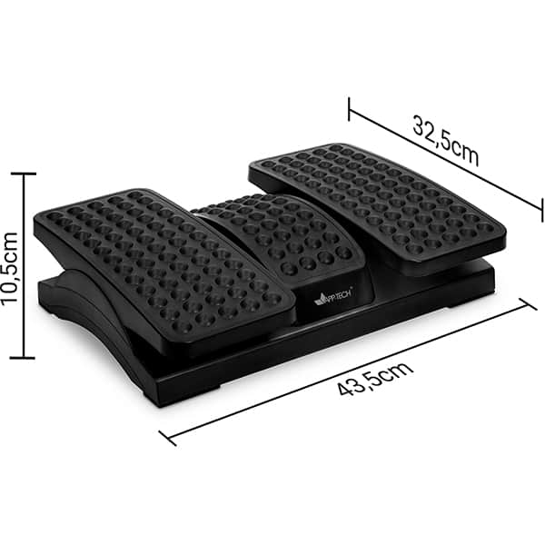 Apoio ergonômico para pés com ajuste de inclinação, Preto, F6062, App-tech CX 1 UN