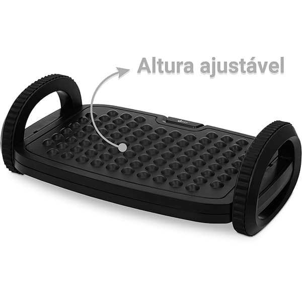 Apoio ergonômico para pés com ajuste de altura, Preto, F6040, App-tech - CX 1 UN