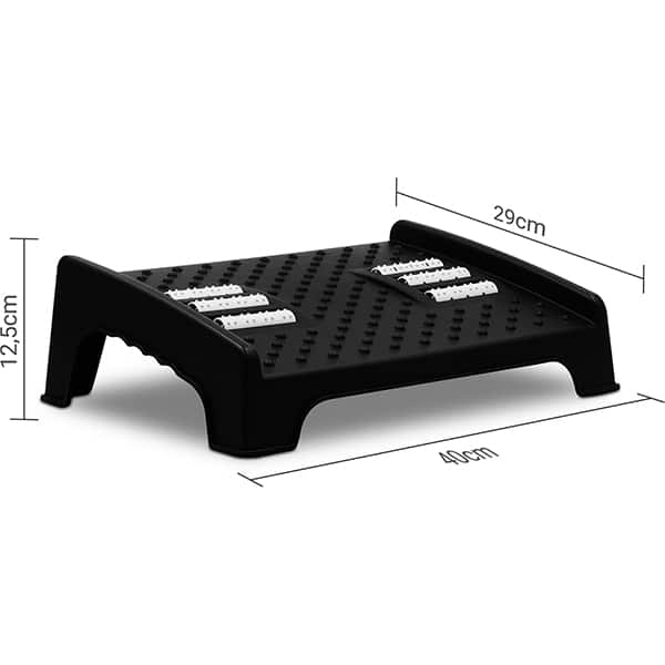 Apoio ergonômico para os pés com massageador, Preto, HR0567, App-Tech - CX 1 UN